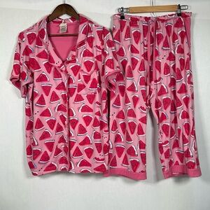 munki munki Pink Watermelon Pajama Set Women’s Size XL